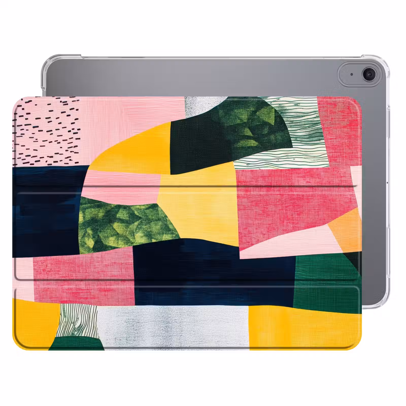 iPad hoes - Abstract - Roze - Lappen - Vormen - Geel — 1