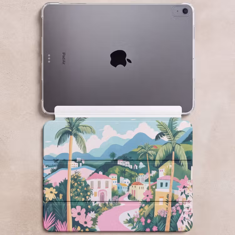 iPad hoes - Kleurrijk - Huizen - Heuvels - Roze — 6