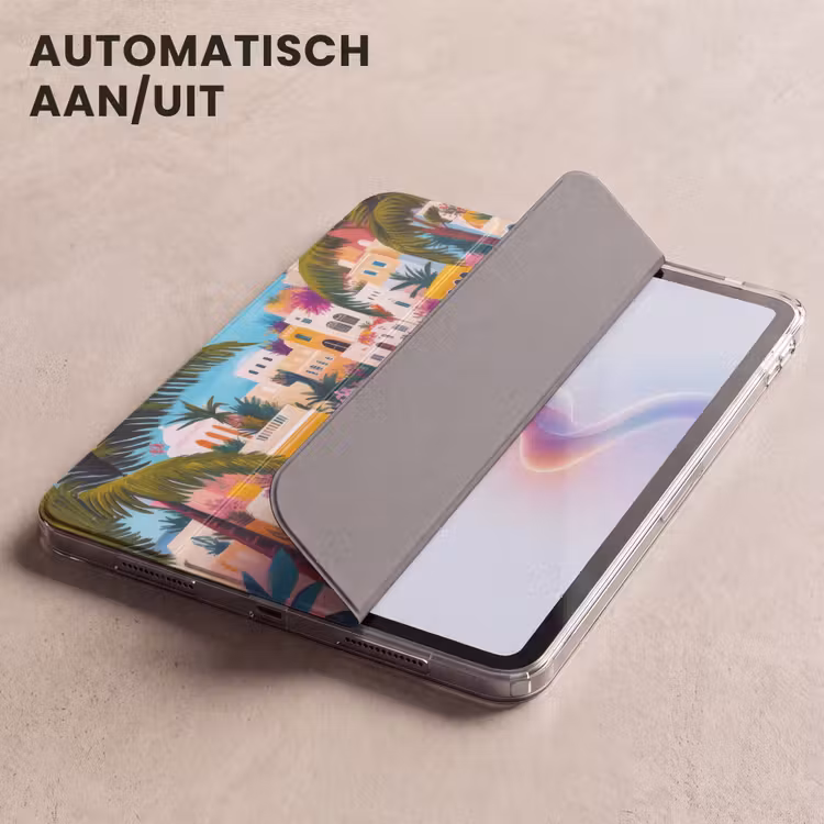 iPad hoes - Kleurrijk - Roze - Oranje - Geel - Bloemen — 5
