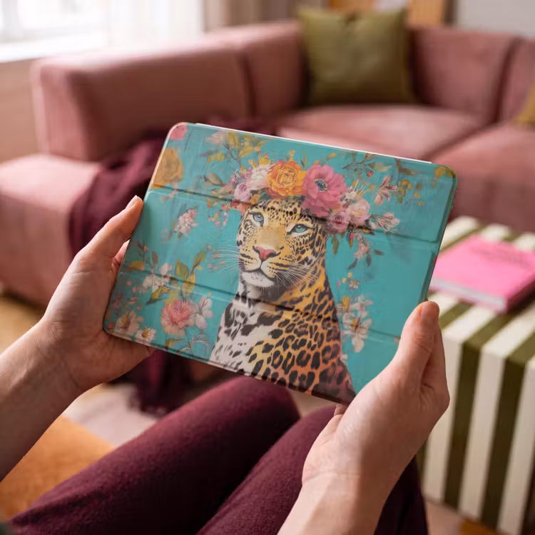 iPad hoes - Luipaard - Bloemen - Kroon — 4