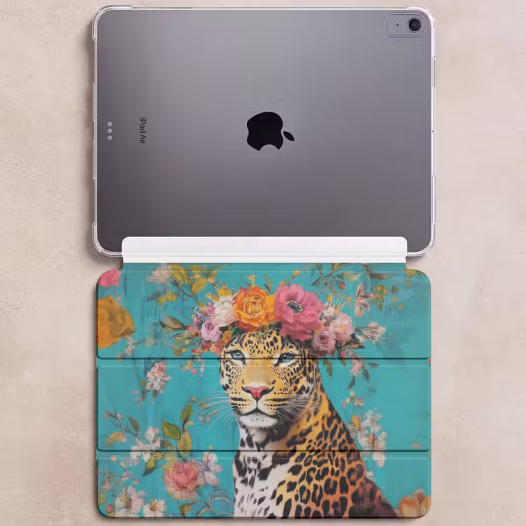 iPad hoes - Luipaard - Bloemen - Kroon — 6