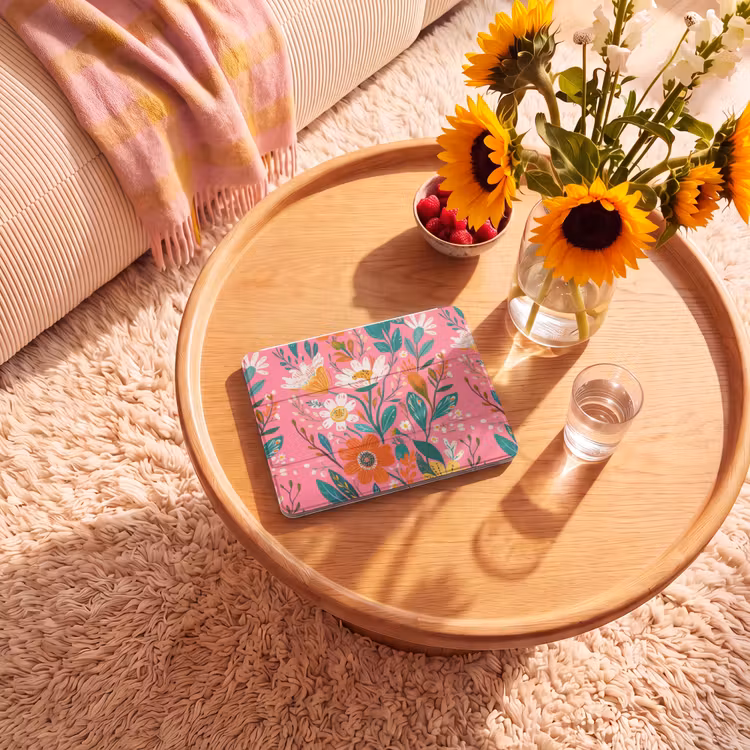 iPad hoes - Roze - Bloemen - Wit - Oranje — 2