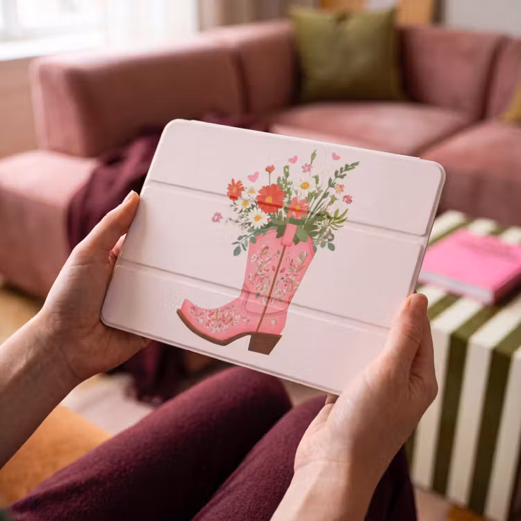 iPad hoes - Cowboylaarzen - Roze - Boeket - Bloemen — 4