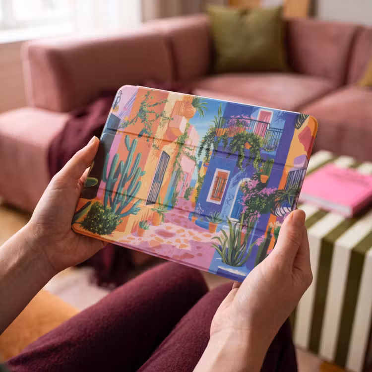 iPad hoes - Geel - Blauw - Oranje - Huis — 4
