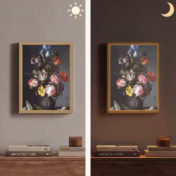 Lightbox - Wandlamp - Bloemen in een vaas met schelpen en insecten - Balthasar van der Ast — 5