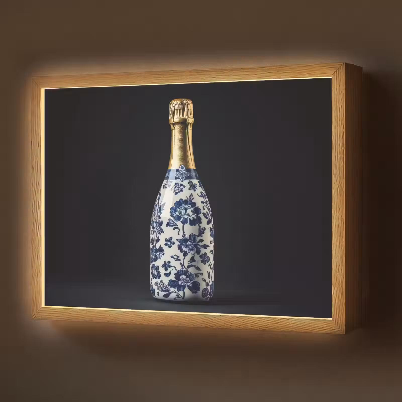 Lightbox - Wandlamp - Champagne - Bloemen - Goud - Chique — 1