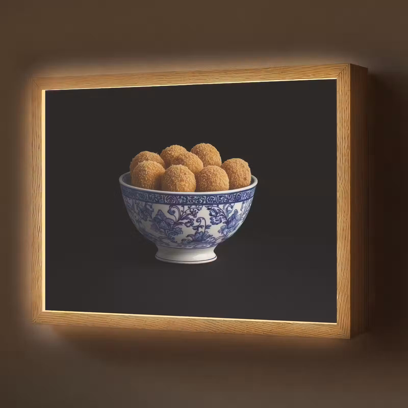Lightbox - Wandlamp - Delfts blauw - Bitterballen - Holland - Schaal — 1