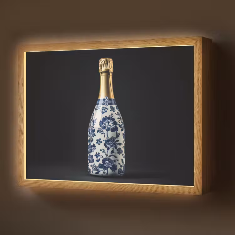 Lightbox - Wandlamp - Champagne - Bloemen - Goud - Chique