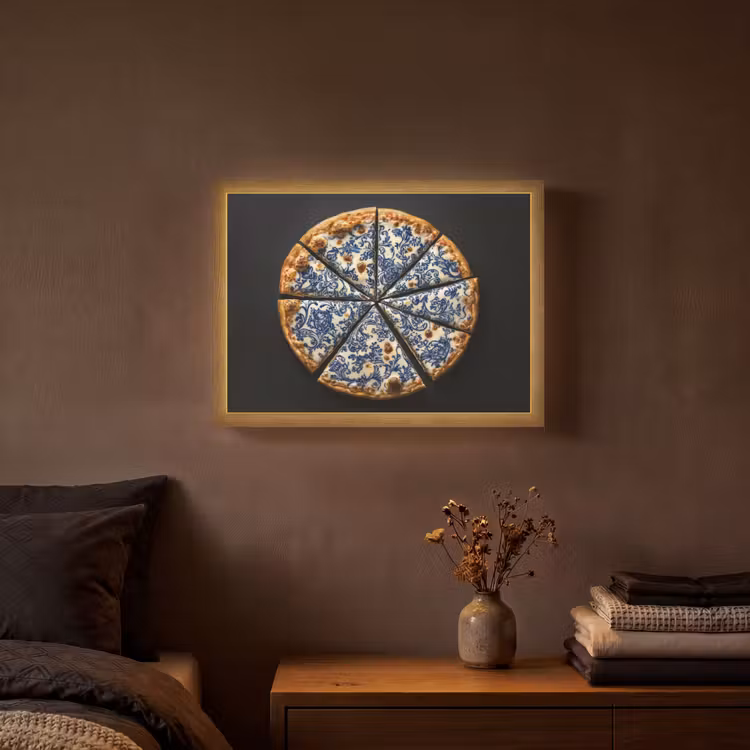 Lightbox - Wandlamp - Pizza - Eten - Delftsblauw — 3