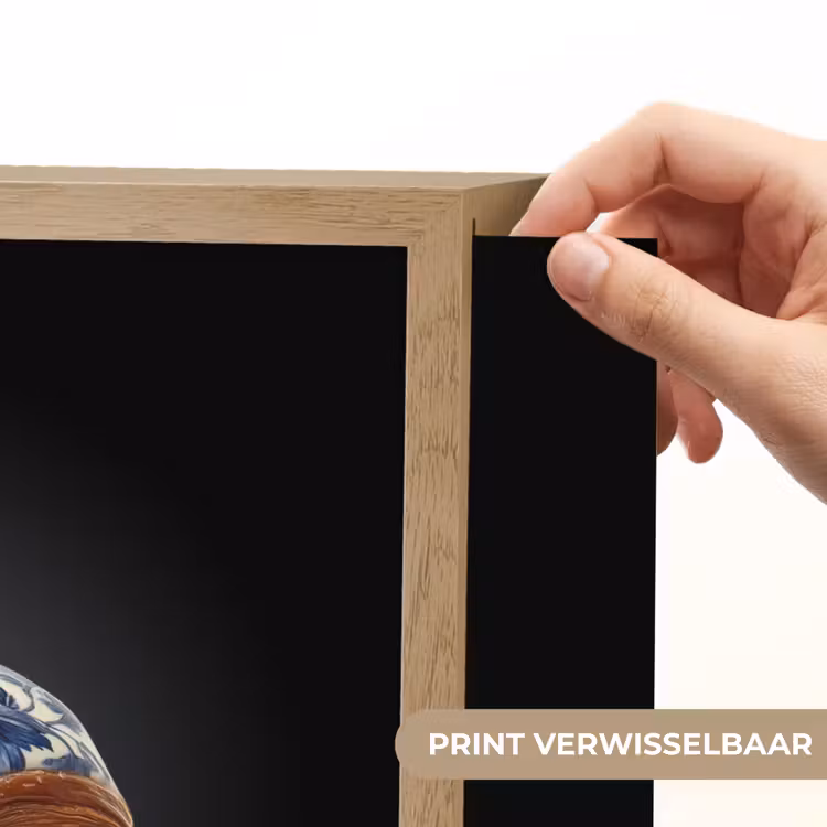 Lightbox - Wandlamp - Croissant - Bloemenpatroon - Delftsblauw — 5