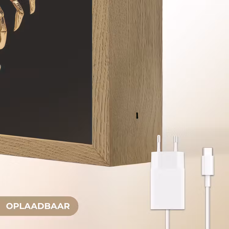 Lightbox - Wandlamp - Kreeft - Goud - Textuur - Zwart — 6