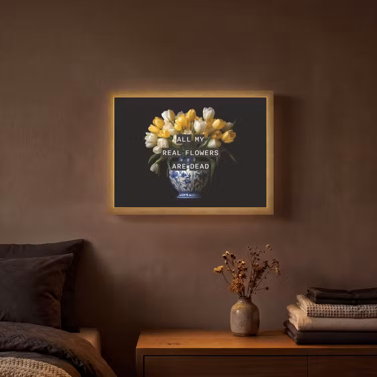 Lightbox - Wandlamp - Quotes - Bloem - Tulp - Geel — 3