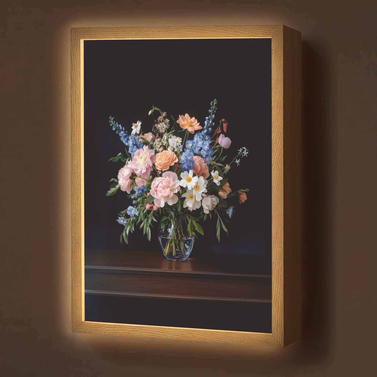 Lightbox - Wandlamp - Pastel - Bloemen - Glazen - Vaas — 1