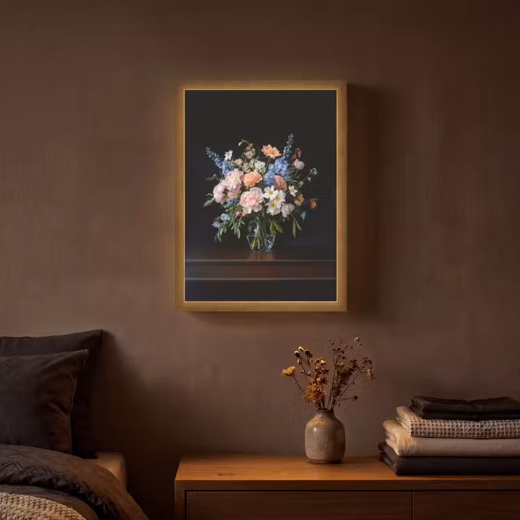 Lightbox - Wandlamp - Pastel - Bloemen - Glazen - Vaas — 3