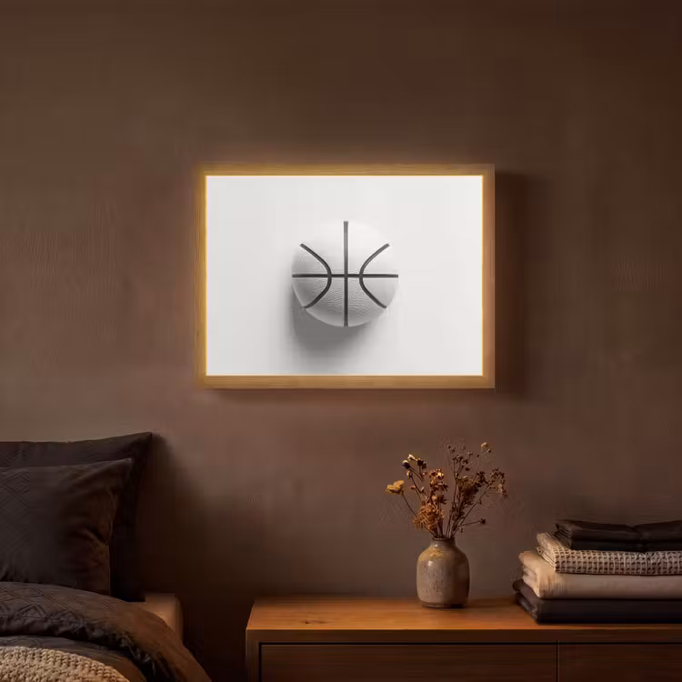 Lightbox - Wandlamp - Basketbal - Wit - Schaduw - Lijnen — 3