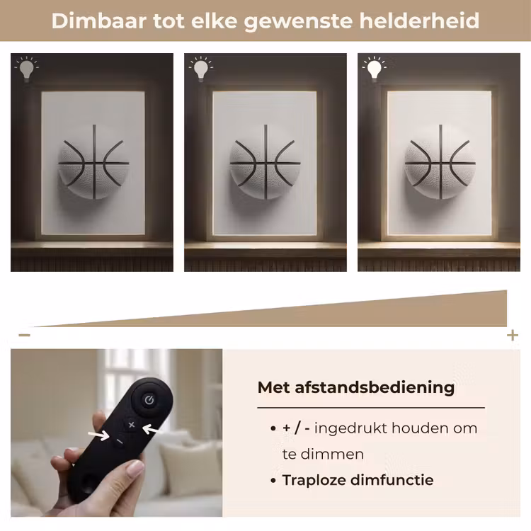 Lightbox - Wandlamp - Basketbal - Wit - Schaduw - Lijnen — 8