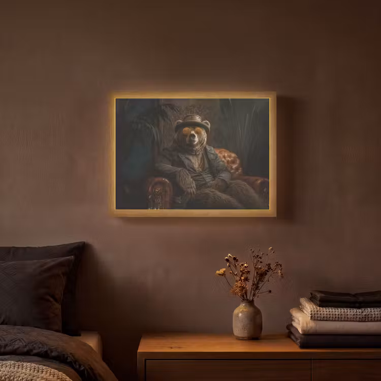 Lightbox - Wandlamp - Beer - Bruin - Pak - Hoed — 3
