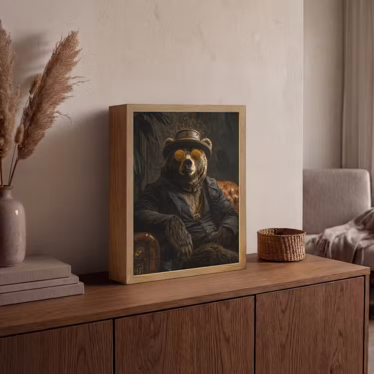 Lightbox - Wandlamp - Beer - Bruin - Pak - Hoed — 4