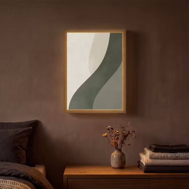 Lightbox - Wandlamp - Japandi - Groen - Abstract - Modern — 3