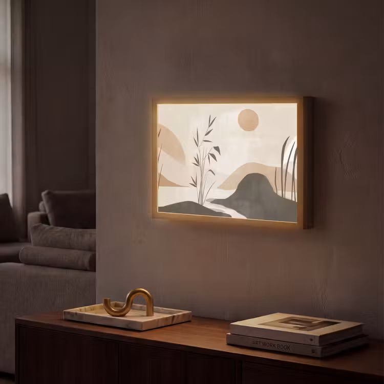 Lightbox - Wandlamp - Japandi - Landschap - Beige — 2