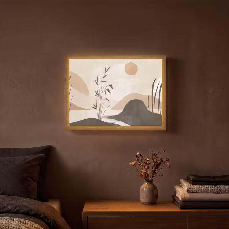 Lightbox - Wandlamp - Japandi - Landschap - Beige — 3