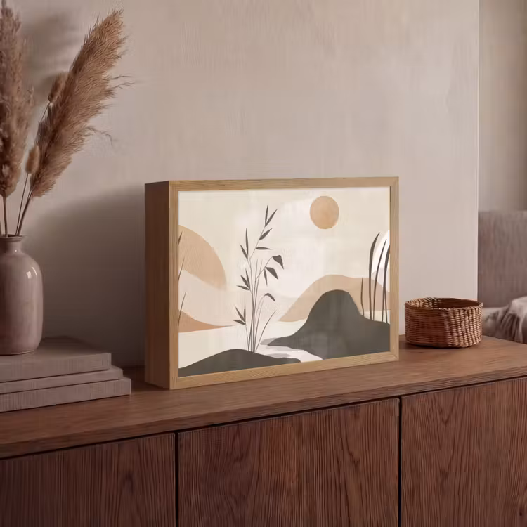 Lightbox - Wandlamp - Japandi - Landschap - Beige — 4