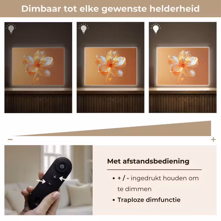 Lightbox - Wandlamp - Glazen - Bloem - Oranje — 9