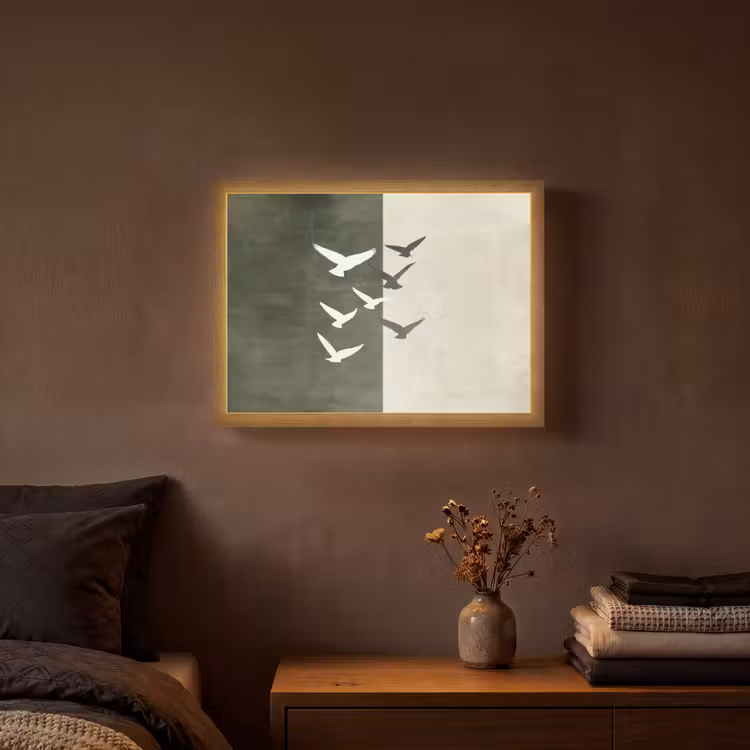 Lightbox - Wandlamp - Japandi - Vogel - Groen — 3