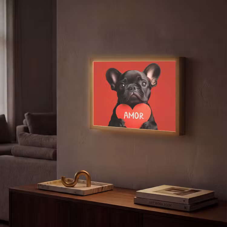 Lightbox - Wandlamp - Amor - Hond  - Hartje - Rood — 2