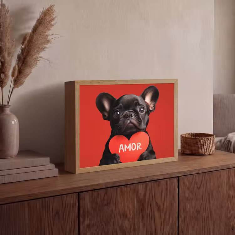 Lightbox - Wandlamp - Amor - Hond  - Hartje - Rood — 4