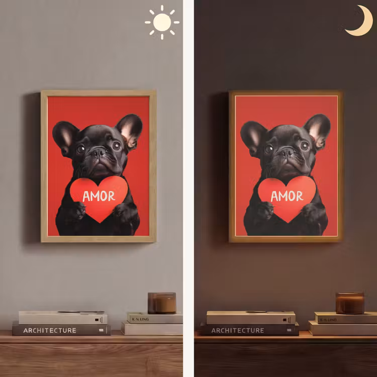 Lightbox - Wandlamp - Amor - Hond  - Hartje - Rood — 5