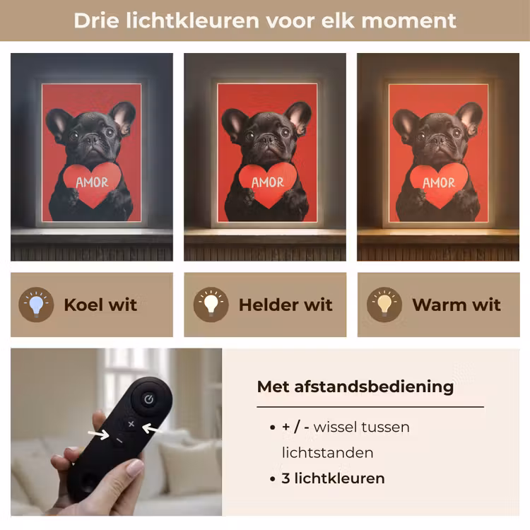 Lightbox - Wandlamp - Amor - Hond  - Hartje - Rood — 7
