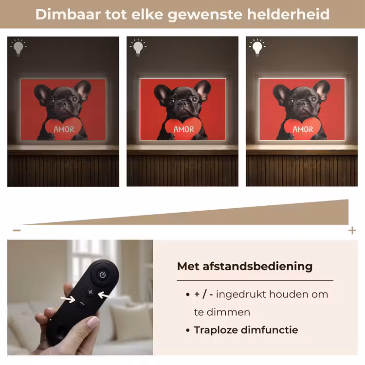 Lightbox - Wandlamp - Amor - Hond  - Hartje - Rood — 9
