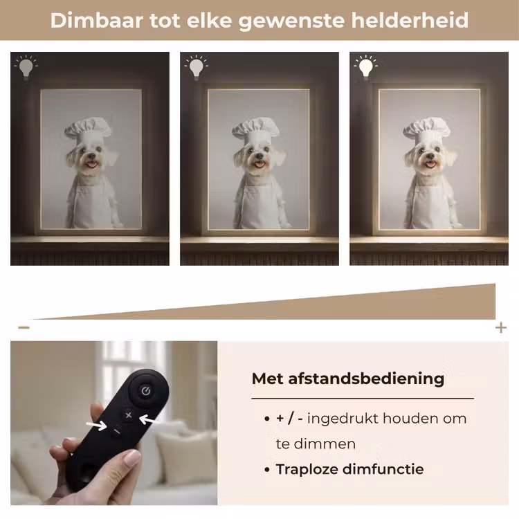 Lightbox - Wandlamp - Hond - Wit - Kok — 8