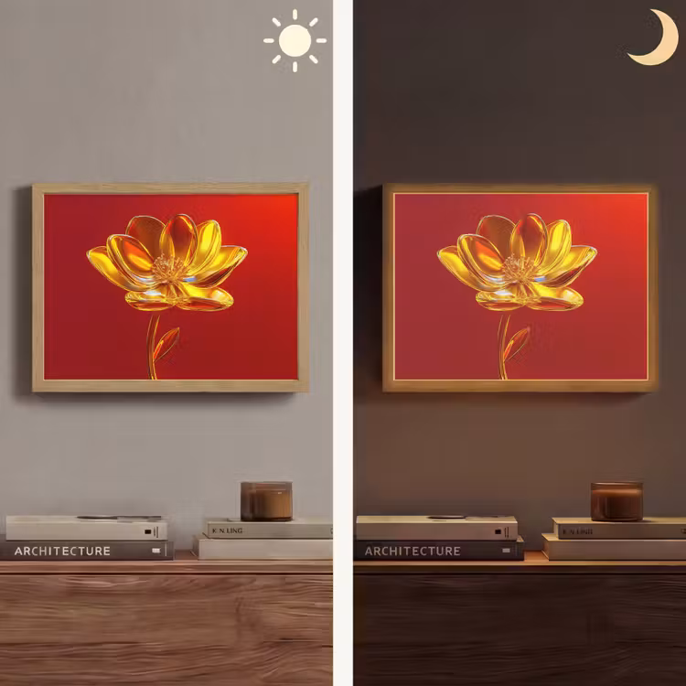 Lightbox - Wandlamp - Bloem - Goud - Glazen — 6