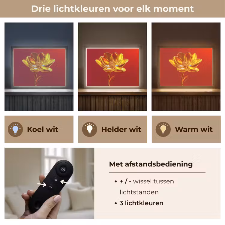 Lightbox - Wandlamp - Bloem - Goud - Glazen — 8