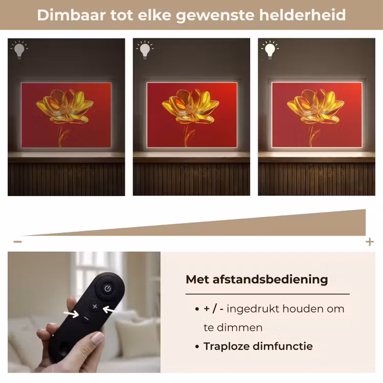 Lightbox - Wandlamp - Bloem - Goud - Glazen — 9