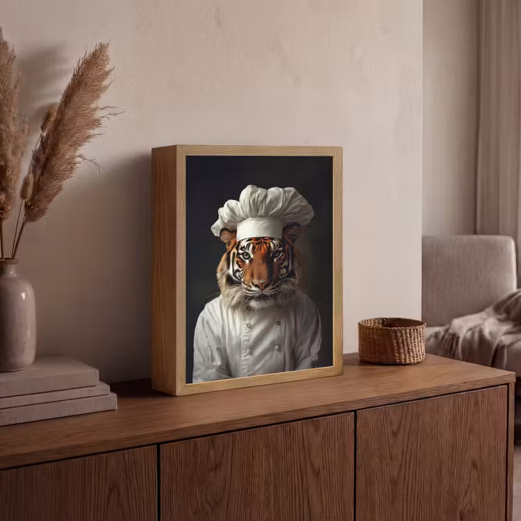 Lightbox - Wandlamp - Tijger - Kokskleding - Bruin — 4