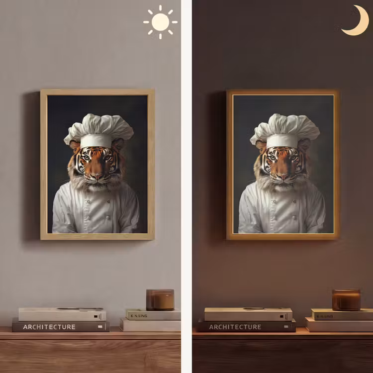 Lightbox - Wandlamp - Tijger - Kokskleding - Bruin — 5
