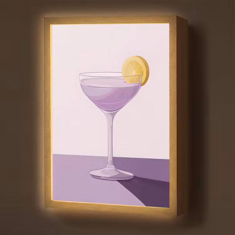 Lightbox - Wandlamp - Cocktail - Paars - Minimalistisch - Citroen — 1