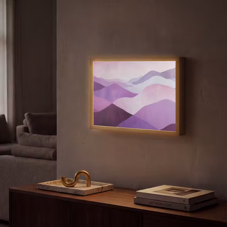 Lightbox - Wandlamp - Abstract - Heuvels - Landschap - Paars — 2