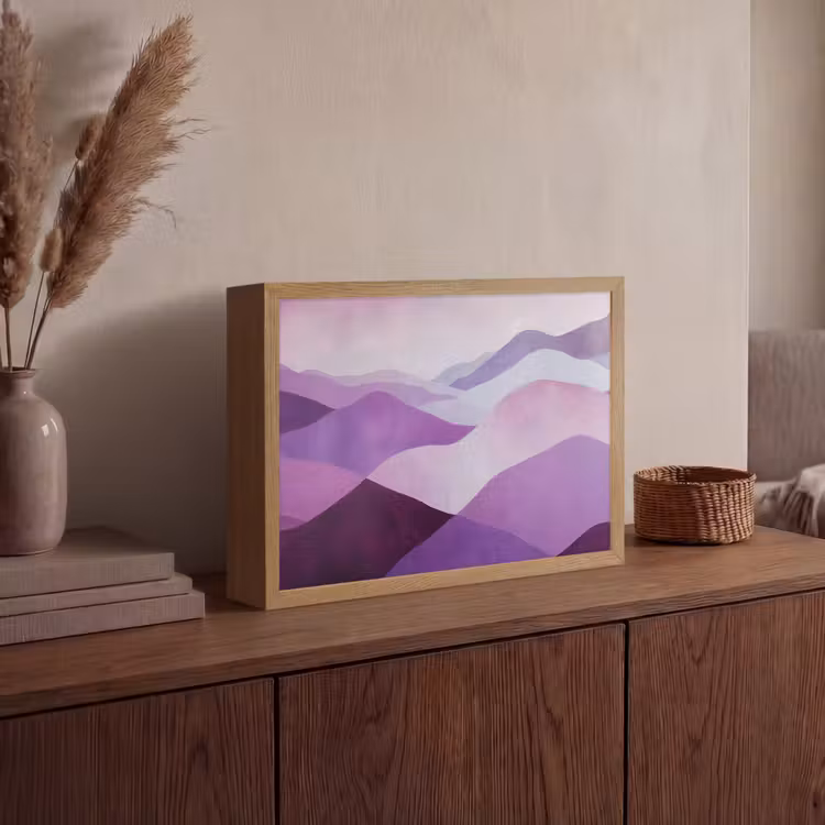 Lightbox - Wandlamp - Abstract - Heuvels - Landschap - Paars — 4