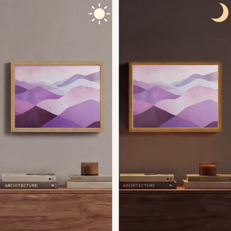 Lightbox - Wandlamp - Abstract - Heuvels - Landschap - Paars — 6