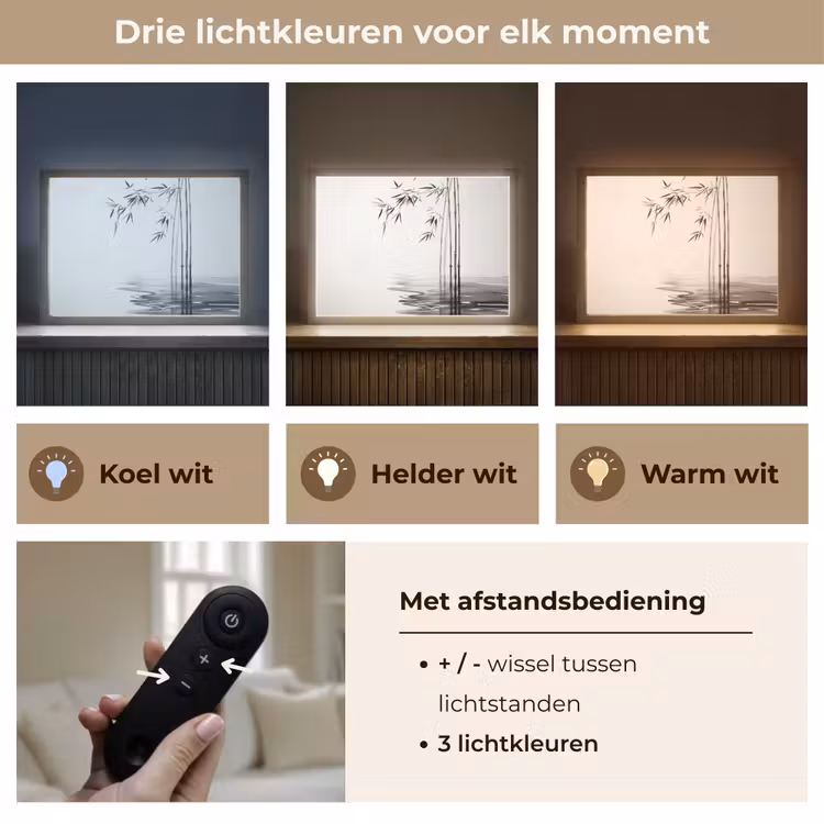 Lightbox - Wandlamp - Bamboestammen - Water - Minimalistisch - Wit — 8