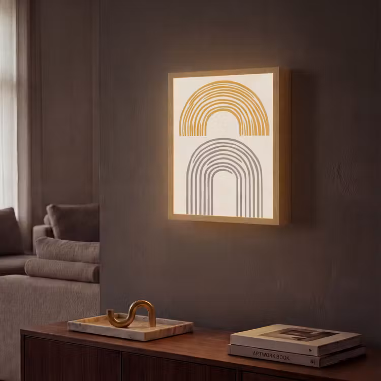 Lightbox - Wandlamp - Bogen - Lijnen - Oranje - Minimalistisch — 2