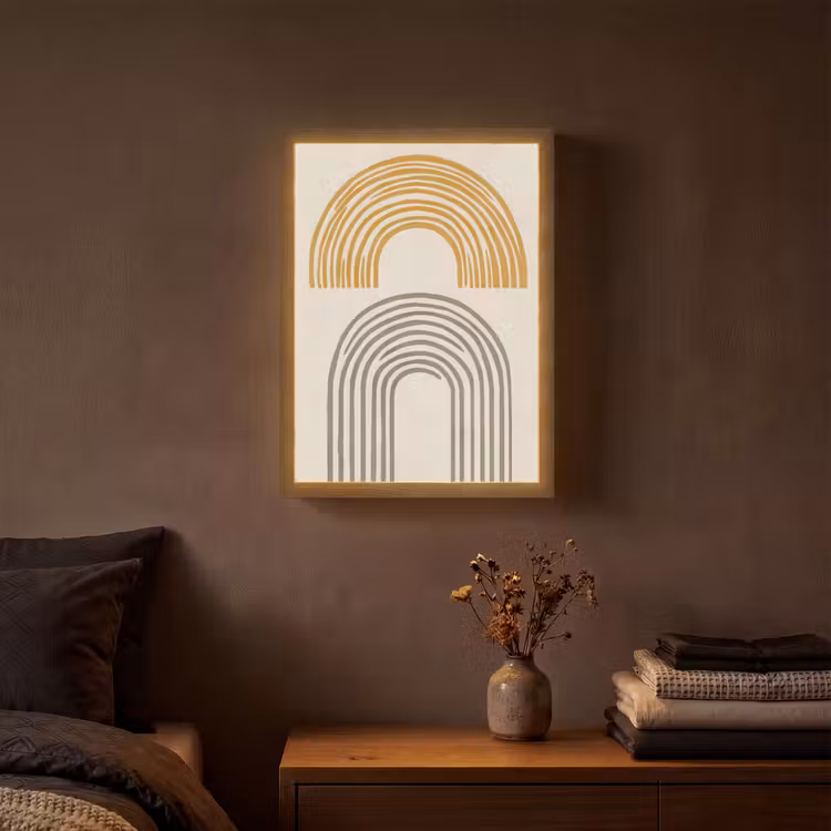 Lightbox - Wandlamp - Bogen - Lijnen - Oranje - Minimalistisch — 3