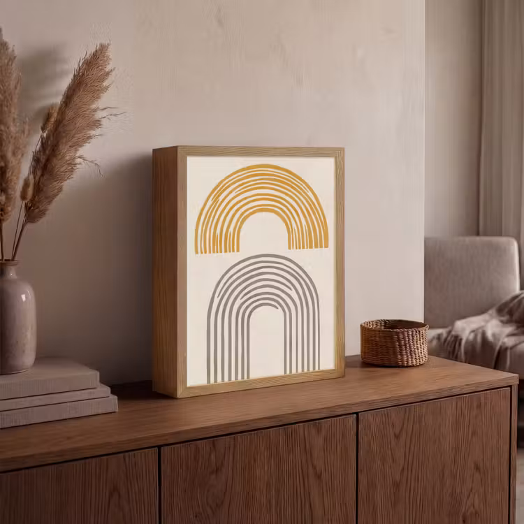 Lightbox - Wandlamp - Bogen - Lijnen - Oranje - Minimalistisch — 4