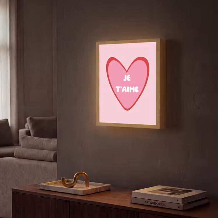 Lightbox - Wandlamp - Hart - Frans - Valentijn - Roze — 2
