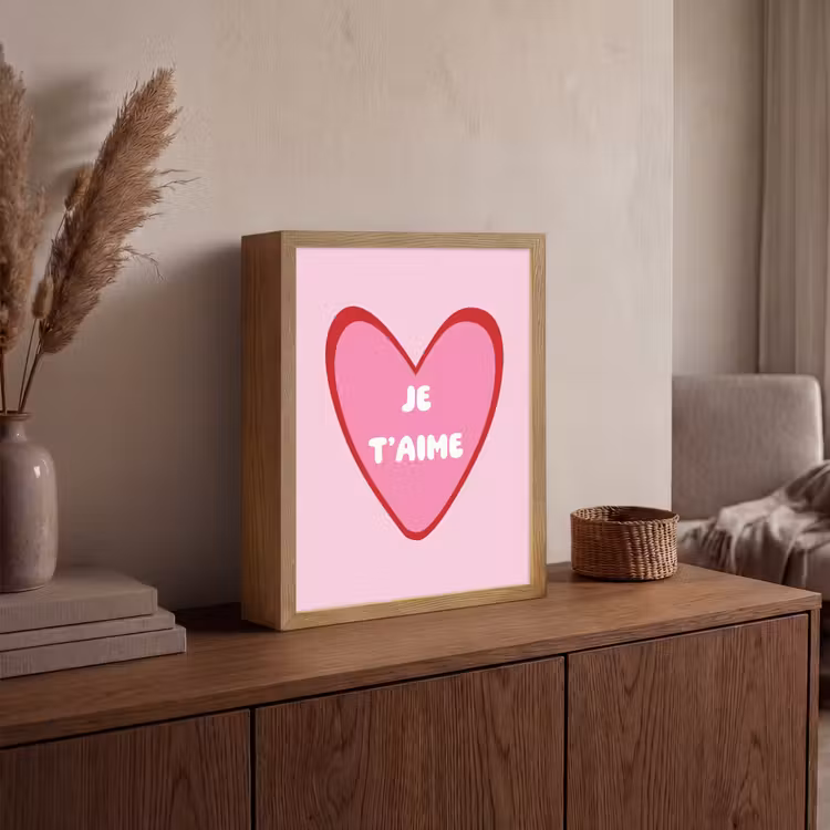 Lightbox - Wandlamp - Hart - Frans - Valentijn - Roze — 4