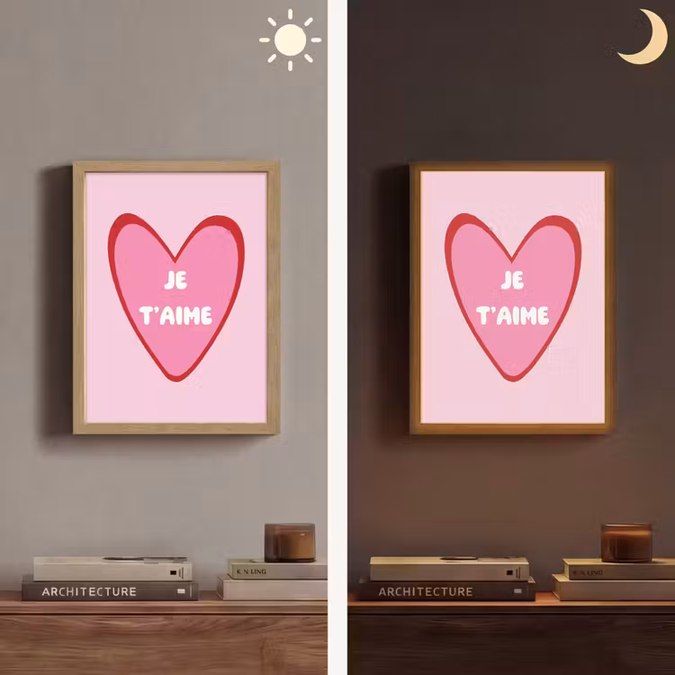 Lightbox - Wandlamp - Hart - Frans - Valentijn - Roze — 5